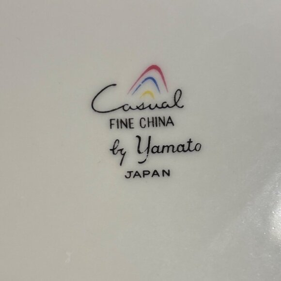 Yamato Floral Ceramic Serving Bowl Retro Orange Green Casual Fine China MCM Vtg - Picture 9 of 9